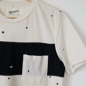Arizona Jean Company Shirts - Stars Off White Colorblock Tee Arizona Jean Company Shirts - Stars Off White Colorblock Tee